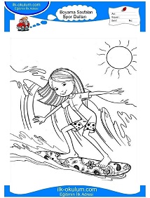 Çocuklar İçin Sörf Boyama Sayfaları 